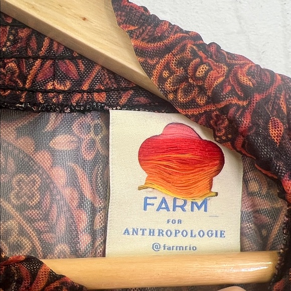 Farm Rio - Anthropologie Printed Paisley Mock Neck Long Sleeve Midi Dress SZ XL - Picture 7 of 12